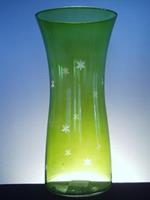 Váza kónická zelená s hvězdami 6097