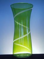 Váza kónická zelená s pruhem 6098
