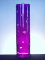 Váza úzká rovná fialová s puntíky 6100